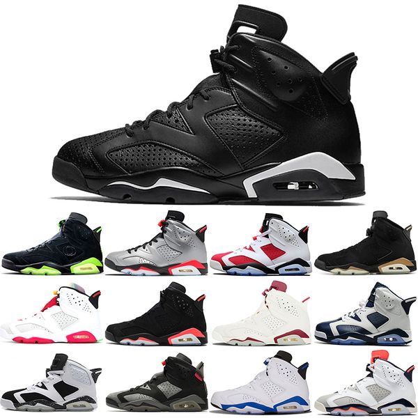 

2021 original 6s basketball shoes 6 men mens alternate angry bull black cat carmine dmp hare infrared marron olympic oreo unc white infared, White;red
