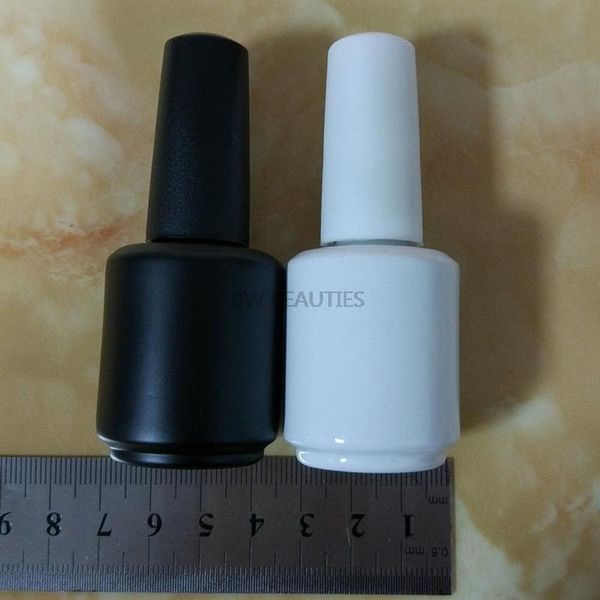 

storage bottles & jars 500pcs/lot 15ml black white elegant colored custom empty gel nail polish bottle with brush cap