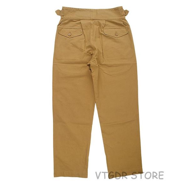 

men's pants gurkha vintage uk army bermuda casual trousers khaki loose fit, Black