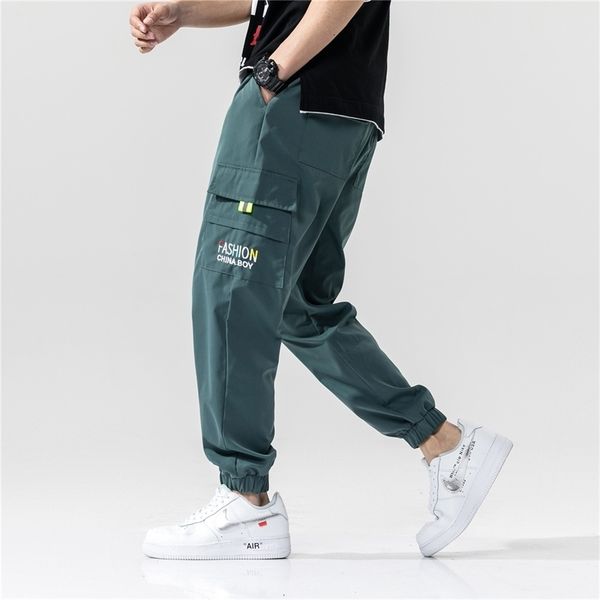 

men's pants spring men streetwear cargo hip hop joggers harem pant overalls black fashions baggy pockets trousers abz626 fp7a