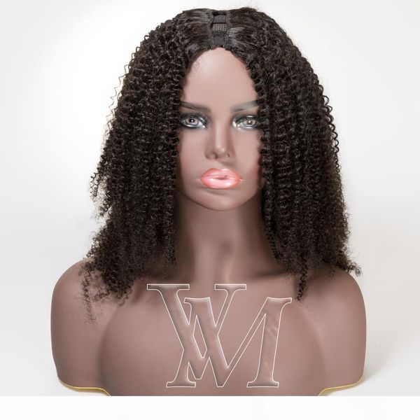 

vmae malaysian 14" to 26" 4a virgin remy human hair extensions wigs u part wigs cuticle aligned natural black 150% density