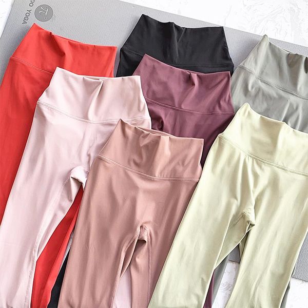 

yoga outfits high waist leggings naked feeling push up sport women fitness running pants energy gym girl, White;red