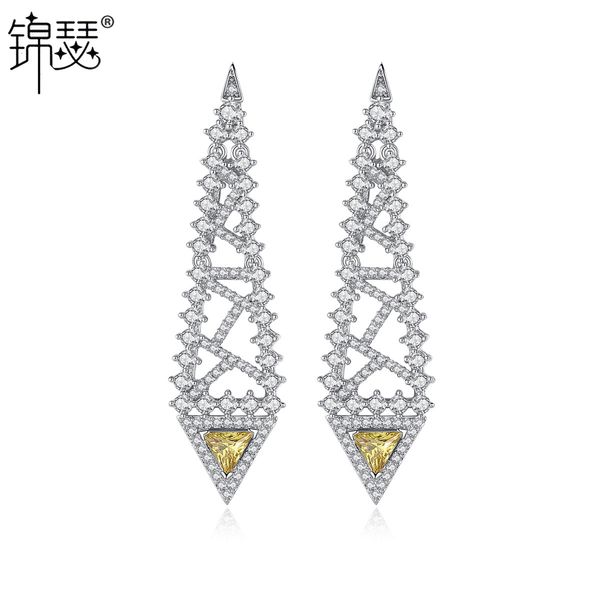 

jewelry charm stud aaa zircon inlaid ear fashion atmosphere personalized earrings gift girl, Golden