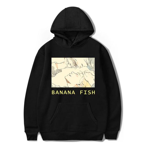 

men's hoodies & sweatshirts ash lynx banana fish fashion anime hoodie harajukusweatshirt pullover cool clothes streetwear unisex, Black