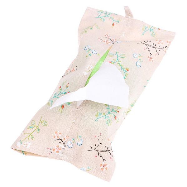 

tissue boxes & napkins 1pcs hanging flowers plant animal print box cover paper towel cotton linen storage holder bag home decor