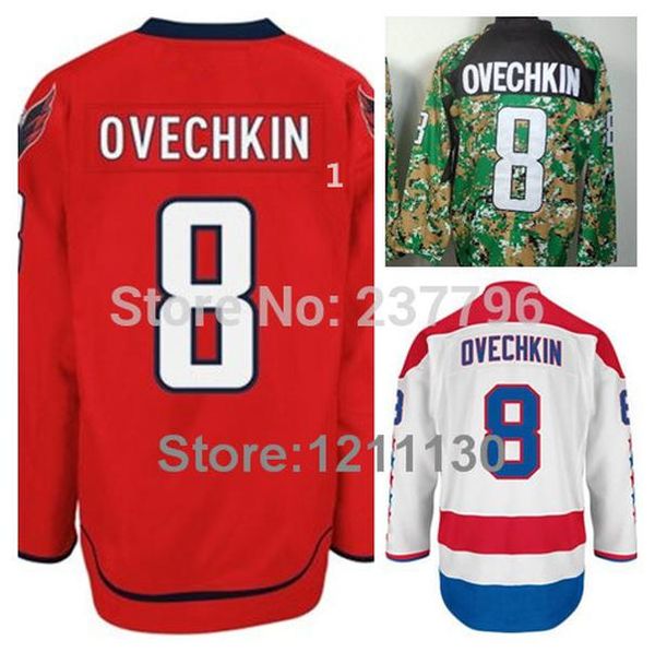

custom #8 alex ovechkin jersey red washington ice hockey jersey home team color men fashion all stitched 100% polyester, Black;red