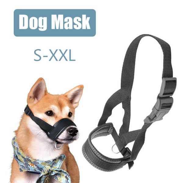 

nylon adjustable pet dog mask bark bite soft mouth muzzle grooming anti chewing
