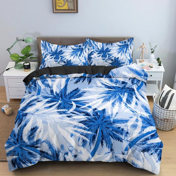 

bedding sets trees and flowers duvet cover tropical plant pattern set king  size tie-dye design quilt home textile 2/3pcs