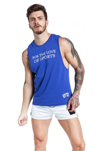 

Men Tank Top Cotton High Quality Undershirt Bodybuilding Singlet Fitness Sleeveless Vest Men Tank Tops Printing Vest Shirts, 14-white