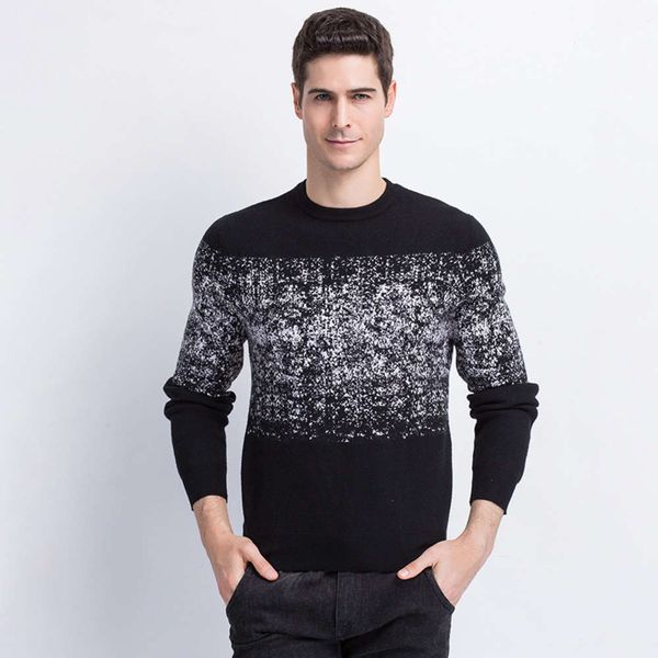 

autumn and winter new snowflake sweater fashion casual men's wear, White;black