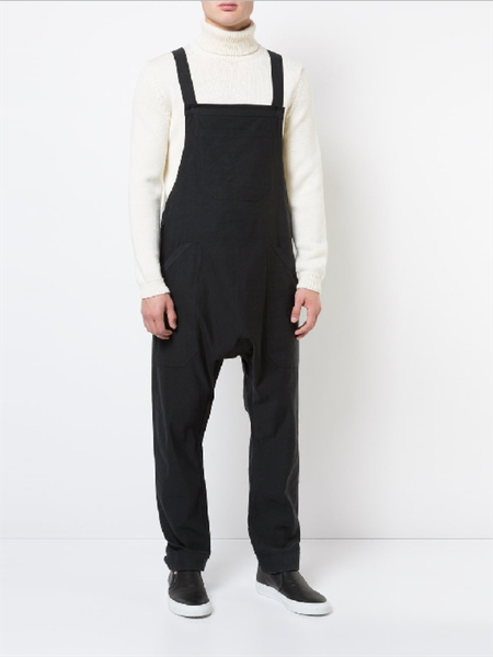 

men's pants cargo jumpsuit casual overalls spring and autumn black loose harlan low crotch hairstylist