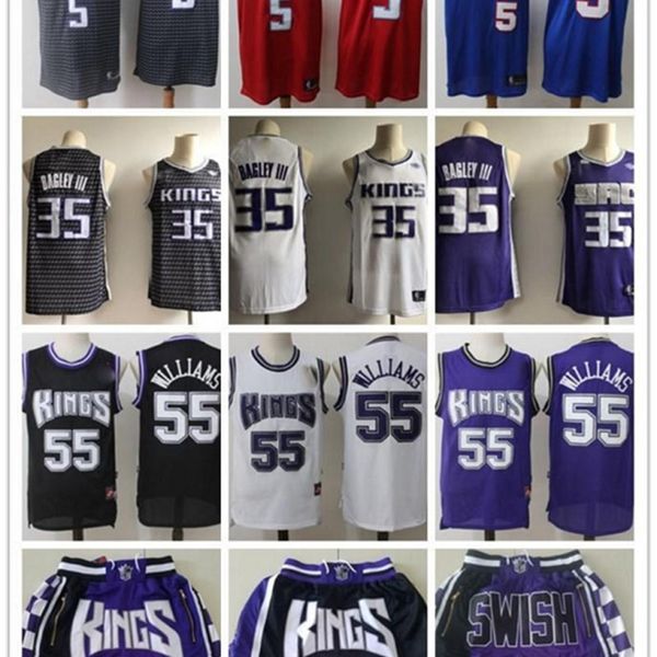 

Mens\rSacramento\rKings\r5 De Aaron Fox 35 Marvin Bagley III 55 Jason\rWilliams Basketball Shorts Basketball Jersey, Colour