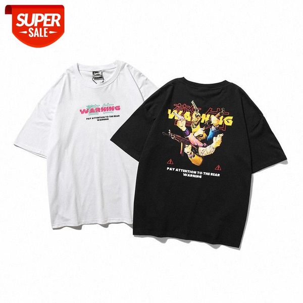 

sakahara company short-sleeved t-shirt male print hip-hop street fat loose men's #xy8f, White;black