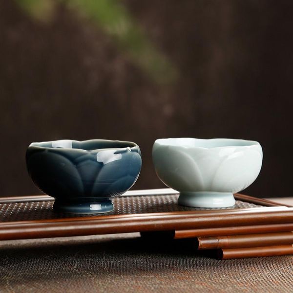 

cups & saucers porcelain lotus master cup ceramic simple household teacup creative solid color small tea bowl office drinkware gift