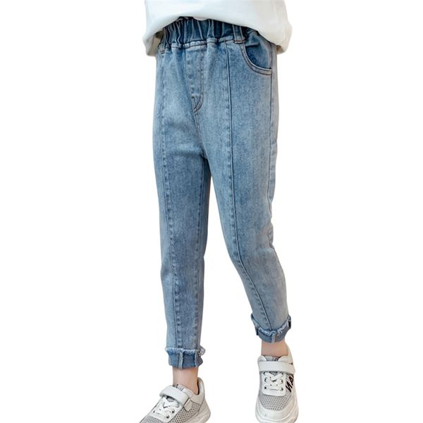 

jeans for girls solid color girl kids spring autumn children casual style children's clothing 6 8 10 12 14 210527, Blue