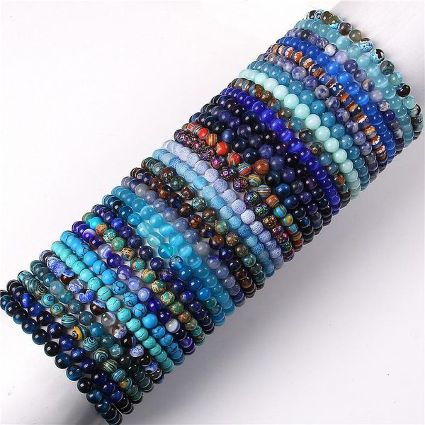 

beaded, strands fashion business gifts 6mm natural stone beads bracelet wholesale azur malachite opal handmade beaded, Black