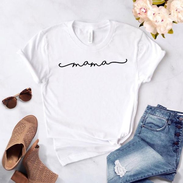

women's t-shirt casual funny t shirt for lady girl tee hipster drop ship mama letters print women tshirt cotton, White