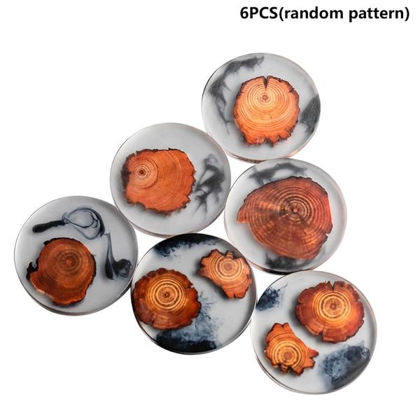 

mats & pads 6pcs universal office tea durable protection milk non slip easy clean home decor with holders wooden coasters portable gift