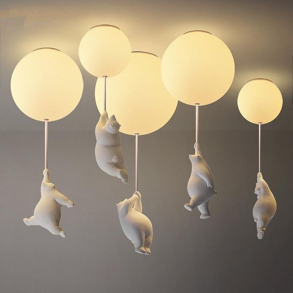 

modern led ceiling lights warm cartoon bear ceiling lamp for kids rooms bedroom lamp children's room decor led light fixtures