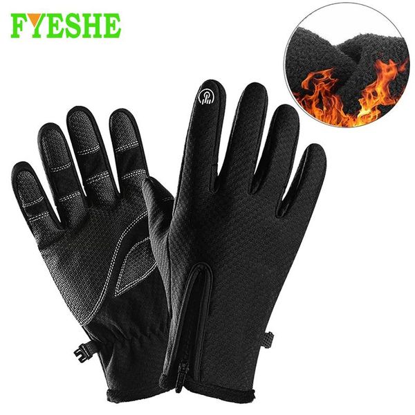 

cycling gloves bicycle touchscreen thermal warm ski glove full finger winter outdoor camping hiking motorcycle m/l/xl/xxl, Black