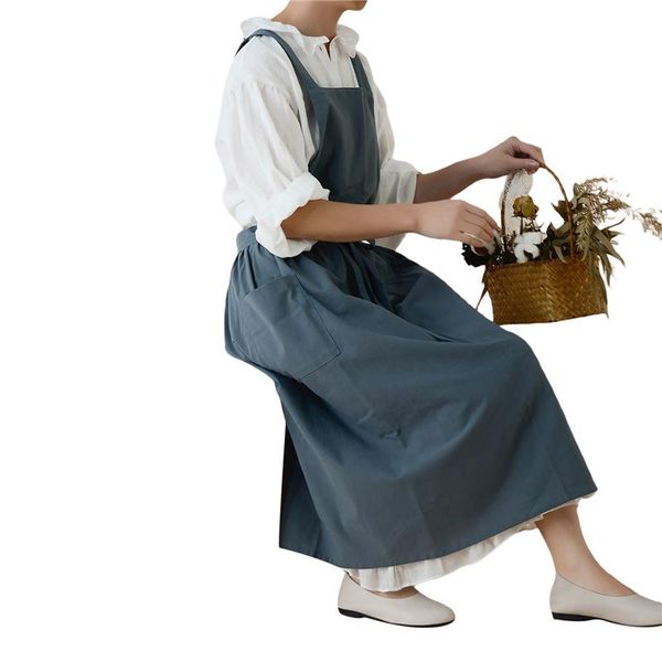 

aprons arrival kitchen cotton vest apron nordic style cafe supplies waterproof pleated with pocket