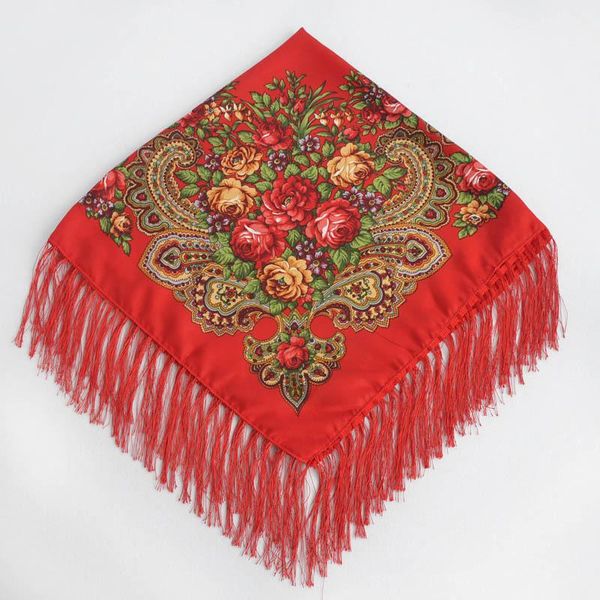 

scarves ethnic style retro lady tassel fashion square scarf spring summer all-match neckerchief printing elegant female shawl, Blue;gray