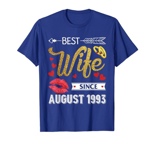 

26th wedding anniversary wife since august 1993 t-shirt, White;black