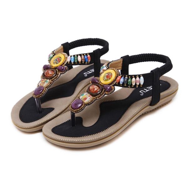 

sandals flat ladies beach flip flops shoes gladiator women sandles, Black