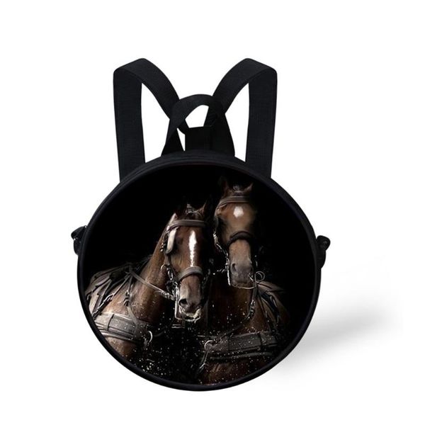 

school bags running horse pattern quality women backpack for teenage mini bag female fashion waterproof travel schoolbag