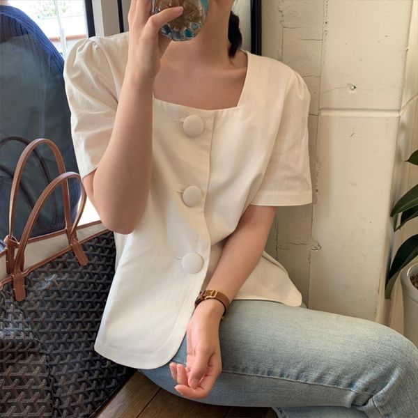 

women's hoodies & sweatshirts hzirip female cotton shirt, women's short sleeve, with a square collar, korean style, casual, ruq8, Black