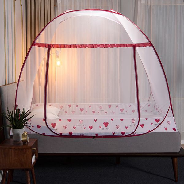 Dobrável mosquito líquido dossel com suporte de cama de suporte para adulto meninas sala decoração tenda cortina de cama com moldura casa decoração 210316