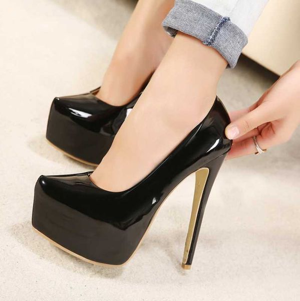 

dress shoes 2021 elegant women's european and american fashion original single high waterproof platform heels, Black