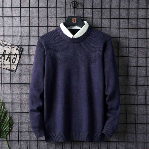 

2021autumn and winter sweater men's pure color heart-shaped hollowed out t-shirt fake two piece warm coat college korean trend, White;black