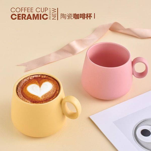 

mugs 280ml nordic creative macaron ceramic coffee mug frosted glaze latte cup student couple gift cups