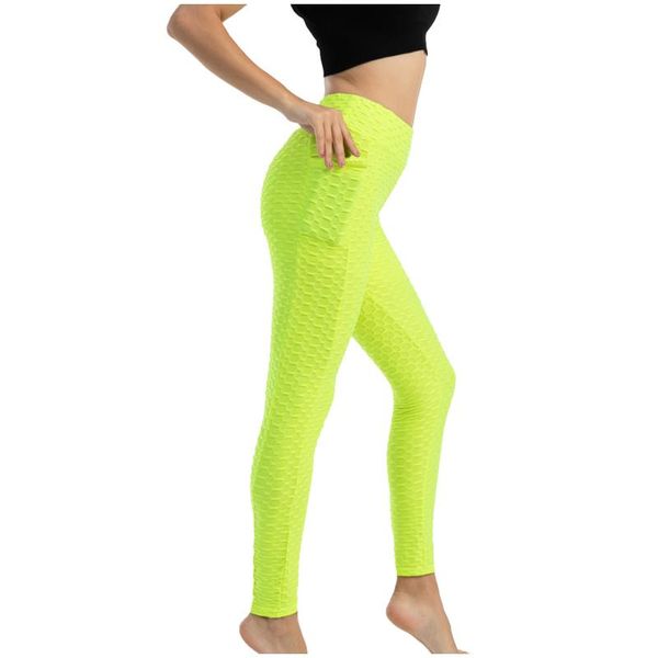 

women's leggings women high waist fitness neon green leggins seamless push up pants sport clothing, Black