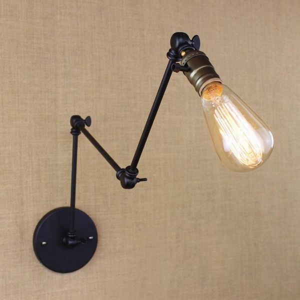 

industrial retro vintage black adjust head swing arm wall lamps e27 lights sconce for bedside bedroom corridor luminaire bar