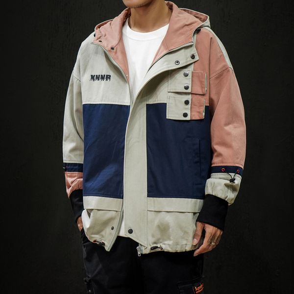 

in the open air casual shreds cargo jacket autumn male winter 2021 oversize 4xl 5xl fashion clothes z5bp, White;black