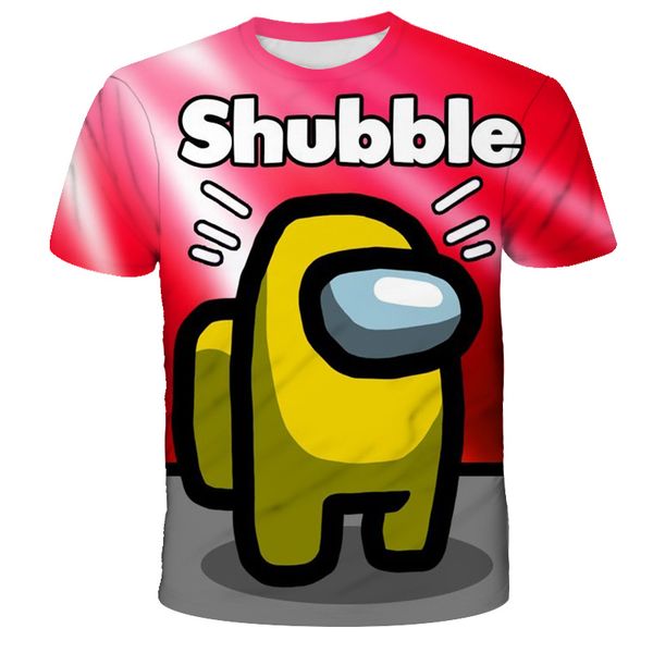 

new childrens summer fun games among us 3d t-shirt printing 4-14 years old naughty boys and girls fashion brand short sleeve, Blue