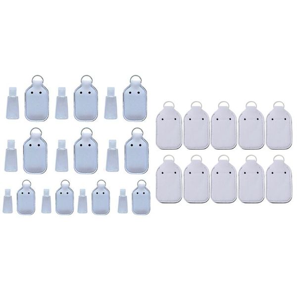 

storage bottles & jars 10pcs refillable hand sanitizer soap holder cover with key ring carriers q84b