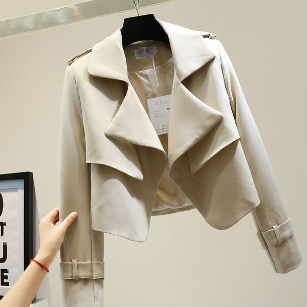 

women's clothing cropped blazer coat ladies 2021 autumn thin korean style casual lady temper short all-match black blazers ko79, White;black