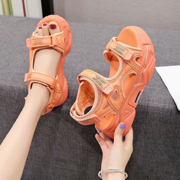 

sandals women's summer 2021 all-match fashion thick-soled casual magic buckle, Black