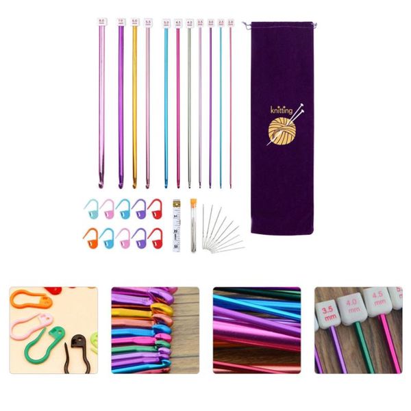 

26pcs useful knitting tools metal crochet hook sweater diy knitting accessories