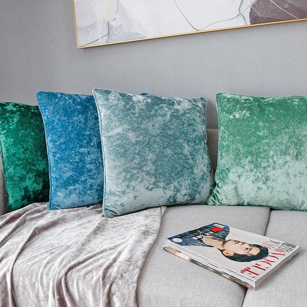 

cushion/decorative pillow cilected 50x50cm ice velvet pillowcase nordic solid color living room sofa cushion cover bedside home decoration