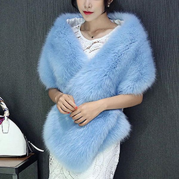 

scarves luxury fur collar scarf wrap winter autumn womens faux for ladies thick warm soft warmer neck 178cm 6q2399, Blue;gray