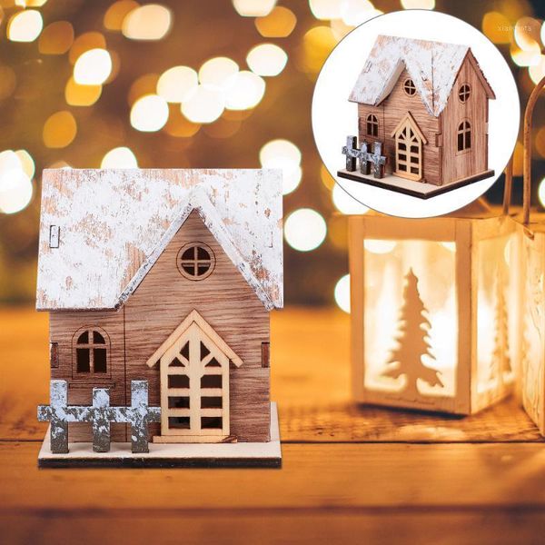 

christmas decorations house shape ornament hanging pendant glowing deskdecor