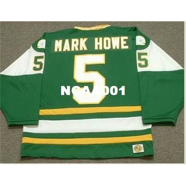 

001 #5 mark howe new england whalers 1978 wha retro hockey jersey or custom any name or number retro jersey, Black