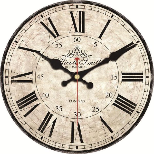 

farmhouse wood style home dcor vintage rustic decoration retro wall clock vintage iron wrought 16 inch round classic wall clock