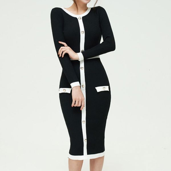

new arrival comfortable fashion knit elastic work style temperamental vintage elegant cute basic sheath dress eg17, White;black