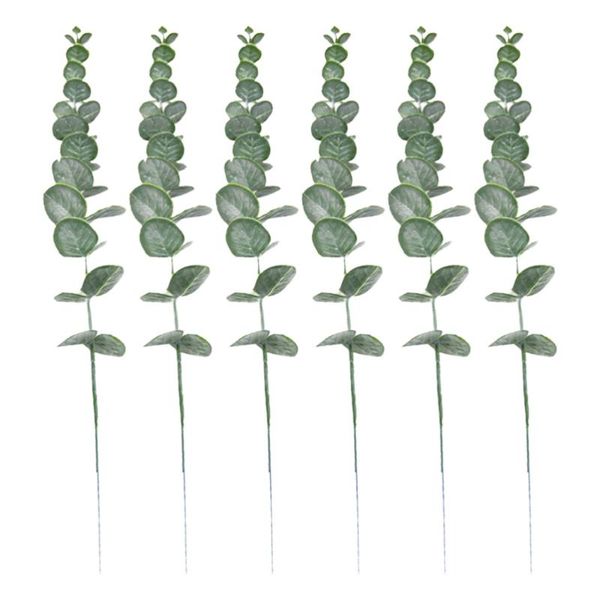 

6pcs simulated eucalyptus leaves decor wedding ornament home garden adornment