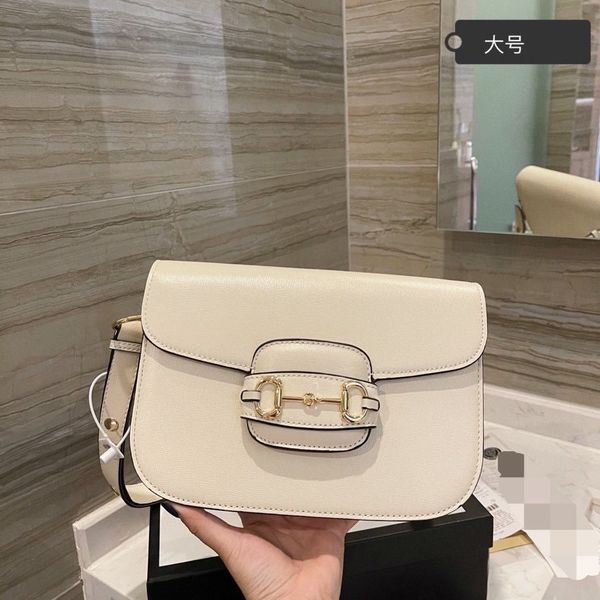 

2021 beancurd saddle portable messenger 1955 horseshoe buckle retro cowhide bag9yw6